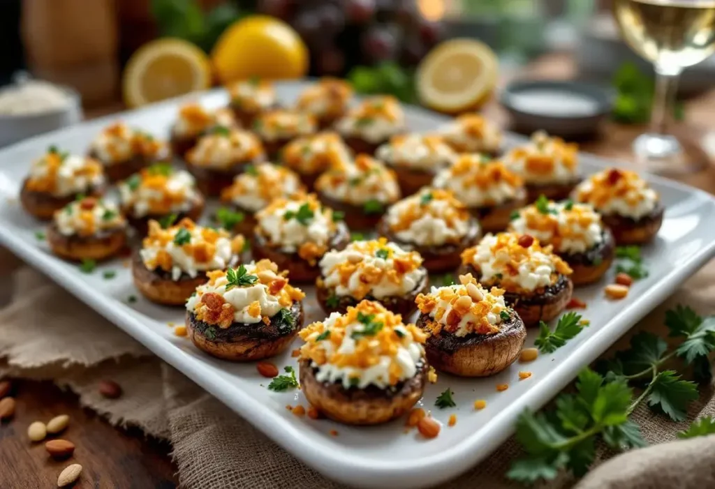 Champignons farcis au four à l'ail et aux fines herbes : l'apéro délicieusement fondant et croustillant